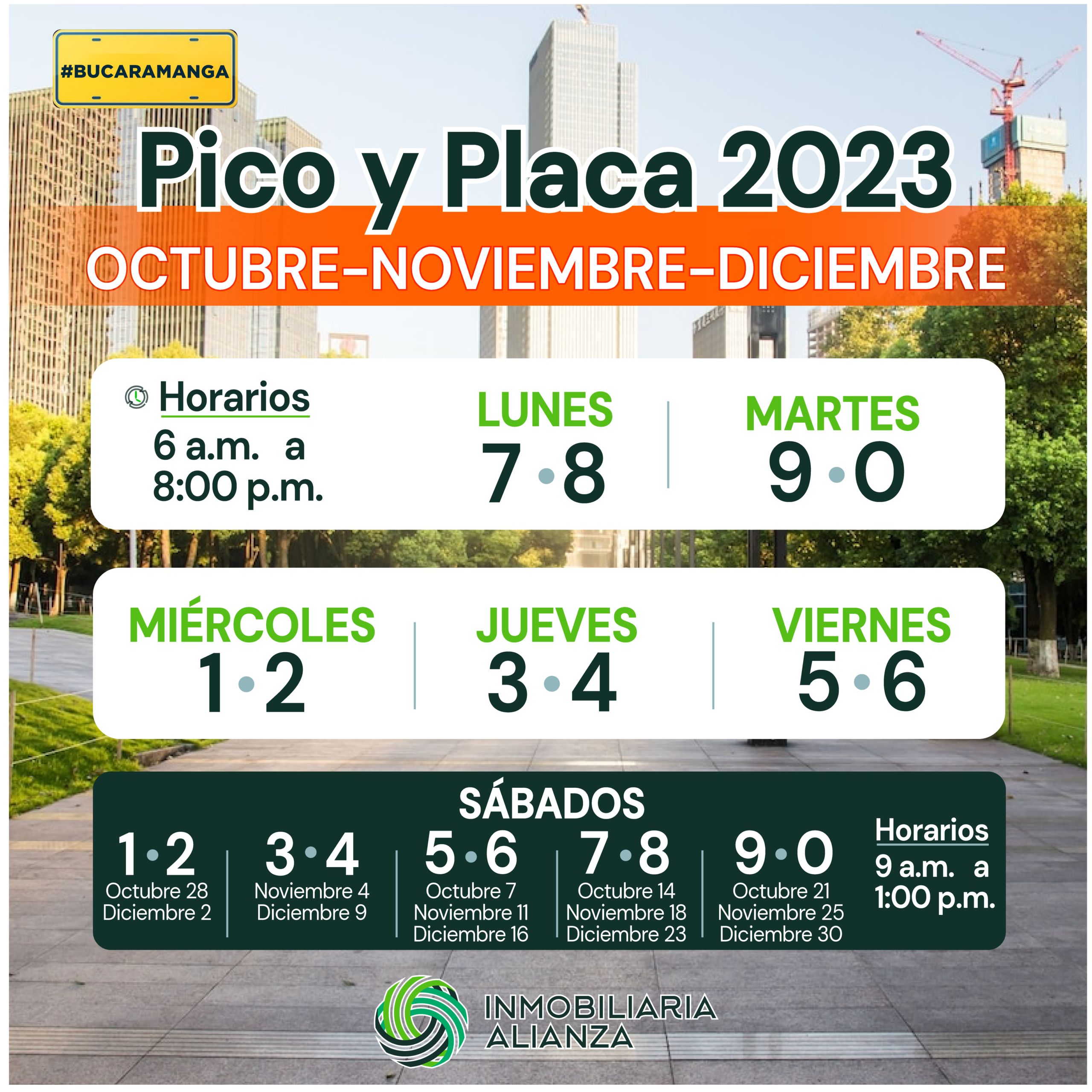 Nueva rotación del Pico y Placa a partir de Octubre 2023 en Bucaramanga
